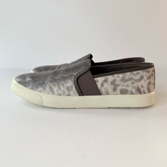 Vince Preston B Slip on Sneaker in Brown / Silver Lizard Embossed Leather Size 7 - Picture 6 of 15